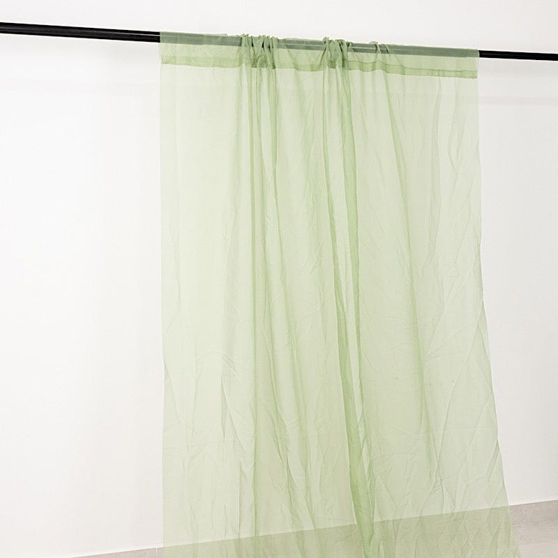 5ft x 32ft Premium Chiffon Sheer Backdrop Curtain Panel Ceiling Drape CUR_PANORGZ_32_GRN