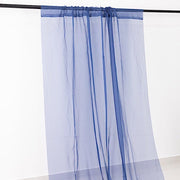 5ft x 32ft Premium Chiffon Sheer Backdrop Curtain Panel Ceiling Drape CUR_PANORGZ_32_NAVY