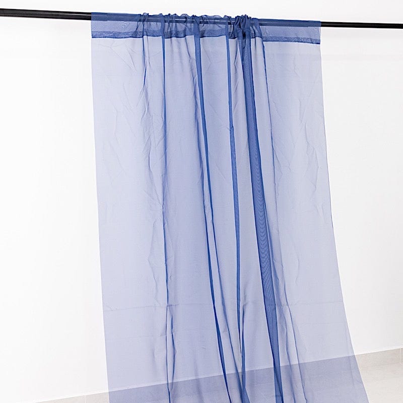 5ft x 32ft Premium Chiffon Sheer Backdrop Curtain Panel Ceiling Drape CUR_PANORGZ_32_NAVY