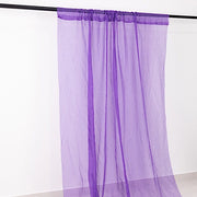5ft x 32ft Premium Chiffon Sheer Backdrop Curtain Panel Ceiling Drape CUR_PANORGZ_32_PURP