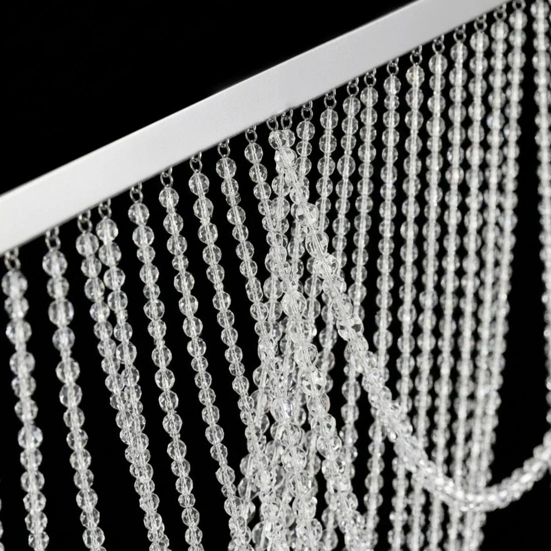 6.5 ft Acrylic Crystal Beaded Curtain Triple Swag Valance - Clear CUR_VAL_ACY02_CLR