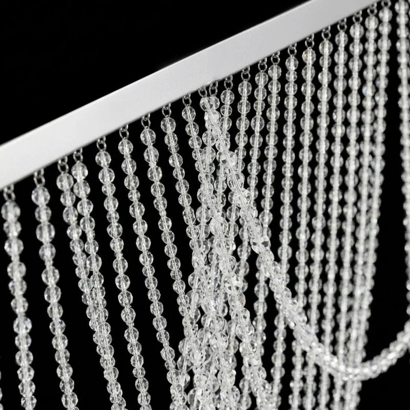 6.5 ft Acrylic Crystal Beaded Curtain Triple Swag Valance - Clear CUR_VAL_ACY02_CLR