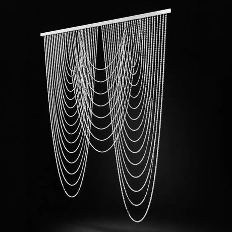 6.5 ft Acrylic Crystal Beaded Curtain Triple Swag Valance - Clear CUR_VAL_ACY02_CLR