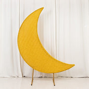 6.5 ft Crescent Moon Shimmer Arch Cover Tinsel Spandex - Gold BKDP_STND_MOON_7_23_GOLD