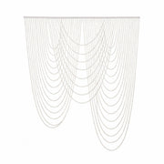 6.5 ft Faux Pearl Beaded Curtain Triple Swag Valance - White CUR_VAL_PRL02_WHT