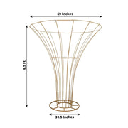 6.5 ft Floor Standing Blossom Metal Tree Flower Frame - Gold IRON_STND17_80_GOLD