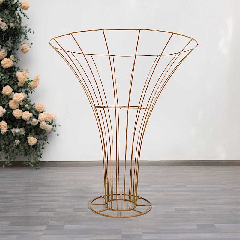 6.5 ft Floor Standing Blossom Metal Tree Flower Frame - Gold IRON_STND17_80_GOLD