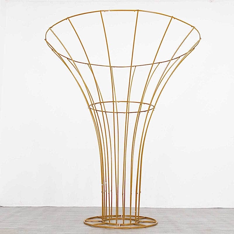 6.5 ft Floor Standing Blossom Metal Tree Flower Frame - Gold IRON_STND17_80_GOLD