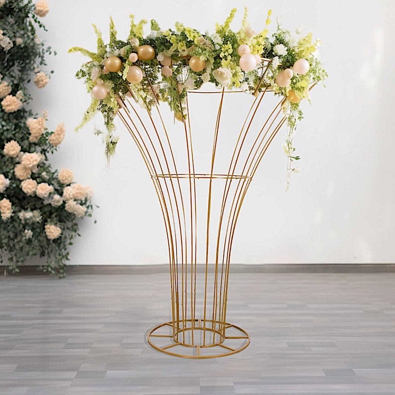 6.5 ft Floor Standing Blossom Metal Tree Flower Frame - Gold IRON_STND17_80_GOLD