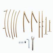 6.5 ft Metal Crescent Moon Wedding Arch Backdrop Stand - Gold BKDP_STND_MOON_7_GOLD