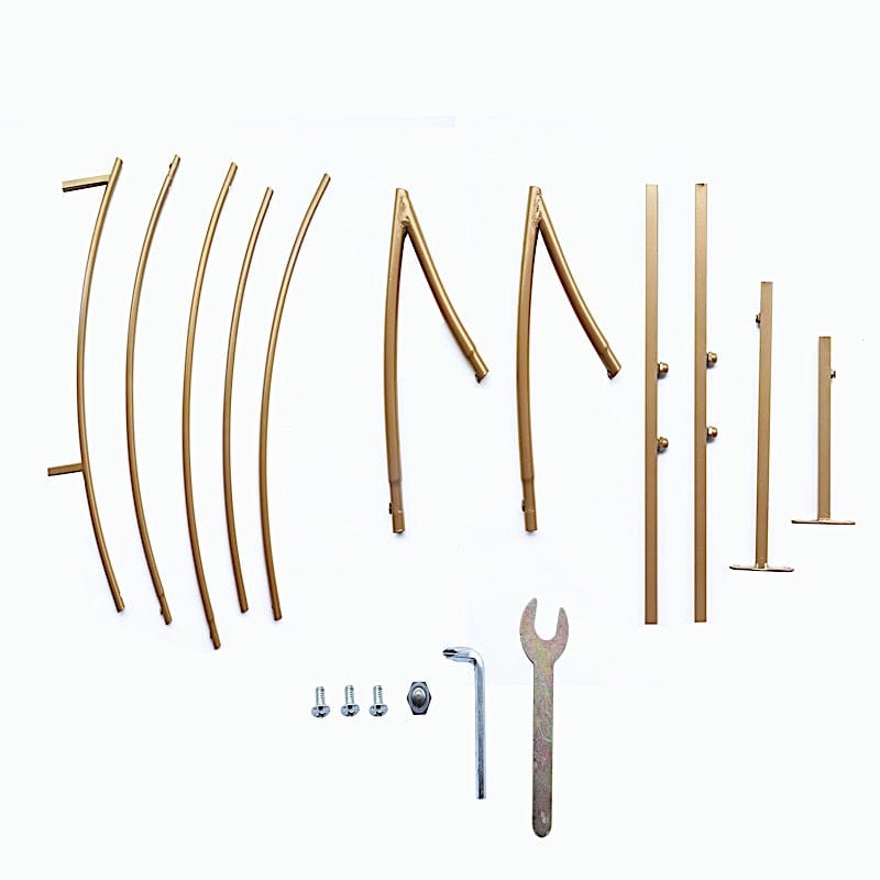 6.5 ft Metal Crescent Moon Wedding Arch Backdrop Stand - Gold BKDP_STND_MOON_7_GOLD