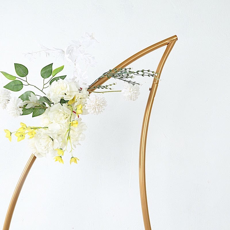 6.5 ft Metal Crescent Moon Wedding Arch Backdrop Stand - Gold BKDP_STND_MOON_7_GOLD