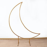 6.5 ft Metal Crescent Moon Wedding Arch Backdrop Stand - Gold BKDP_STND_MOON_7_GOLD
