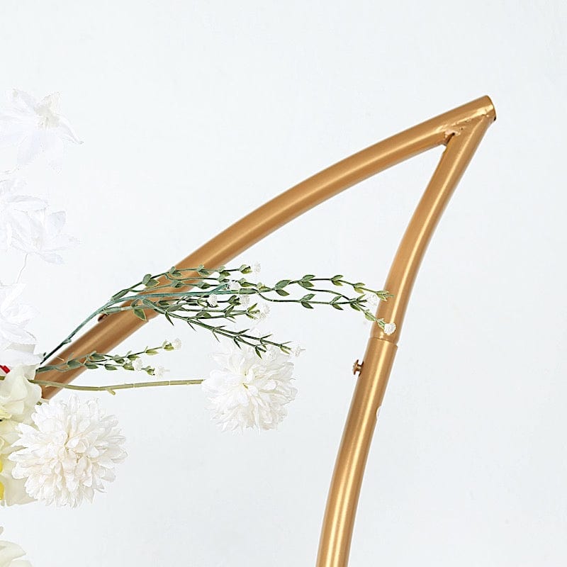 6.5 ft Metal Crescent Moon Wedding Arch Backdrop Stand - Gold BKDP_STND_MOON_7_GOLD
