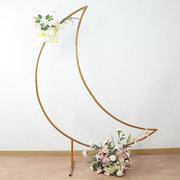 6.5 ft Metal Crescent Moon Wedding Arch Backdrop Stand - Gold BKDP_STND_MOON_7_GOLD