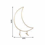 6.5 ft Metal Crescent Moon Wedding Arch Backdrop Stand - Gold BKDP_STND_MOON_7_GOLD