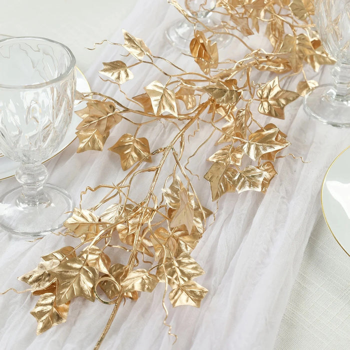 6.5 ft Metallic Artificial Ivy Leaves Garland - Gold ARTI_METLIC33_GOLD