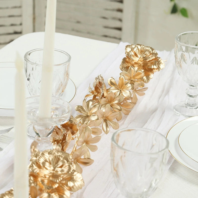 6.5 ft Metallic Artificial Magnolia and Jasmine Leaves Garland - Gold ARTI_METLIC32_GOLD