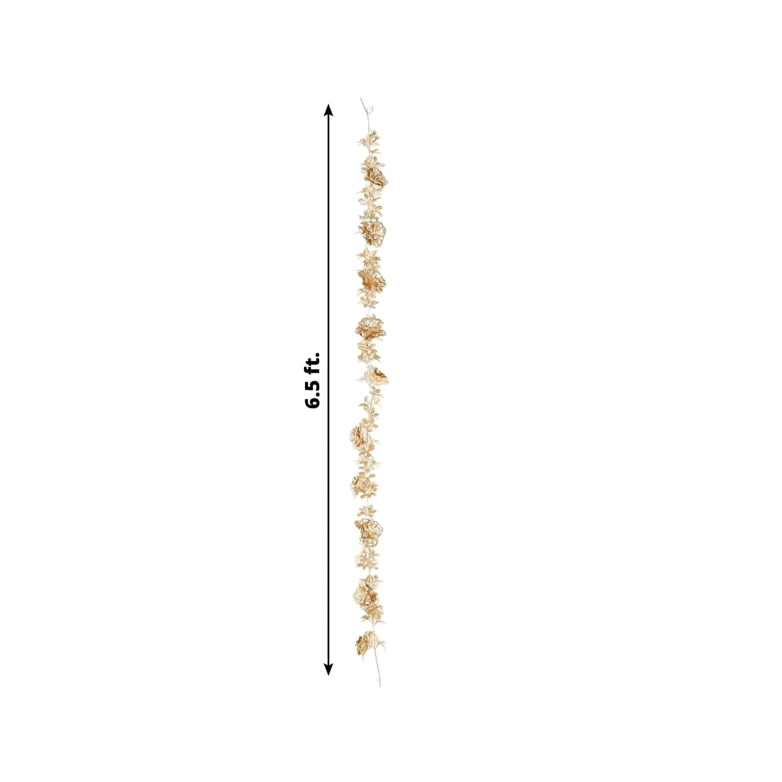 6.5 ft Metallic Artificial Magnolia and Jasmine Leaves Garland - Gold ARTI_METLIC32_GOLD