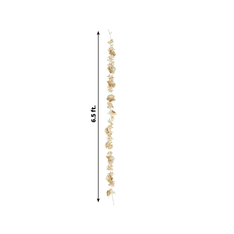 6.5 ft Metallic Artificial Magnolia and Jasmine Leaves Garland - Gold ARTI_METLIC32_GOLD