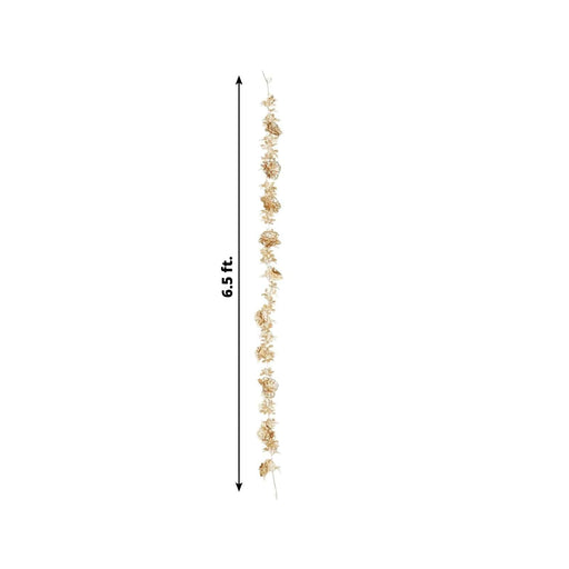 6.5 ft Metallic Artificial Magnolia and Jasmine Leaves Garland - Gold ARTI_METLIC32_GOLD