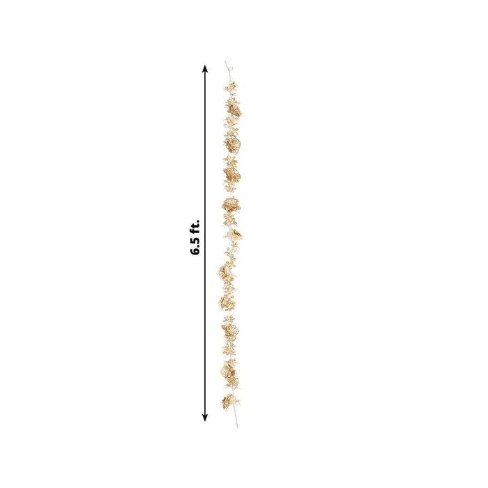 6.5 ft Metallic Artificial Magnolia and Jasmine Leaves Garland - Gold ARTI_METLIC32_GOLD