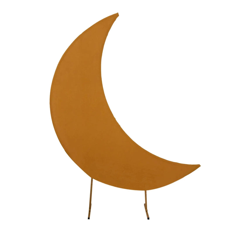 6.5 ft Spandex Crescent Moon Wedding Arch Cover BKDP_STND_MOON_7_SPX_GOLD