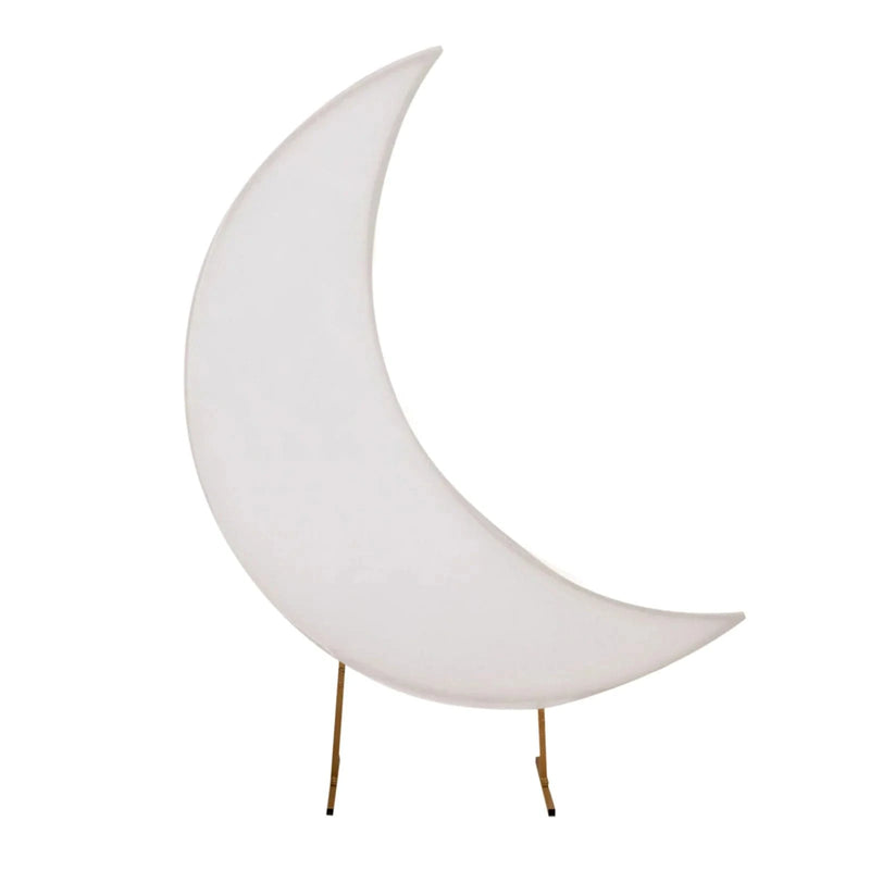 6.5 ft Spandex Crescent Moon Wedding Arch Cover BKDP_STND_MOON_7_SPX_WHT