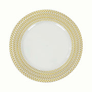 6 Acrylic 13" Charger Plates with Wheat Pattern Gold Rim CHRG_PLST0051_CLGD