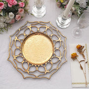 6 Acrylic 13" Floral Cutout Charger Plates - Gold CHRG_PLST0034_GOLD