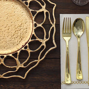 6 Acrylic 13" Floral Cutout Charger Plates - Gold CHRG_PLST0034_GOLD