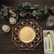 6 Acrylic 13" Floral Cutout Charger Plates - Gold CHRG_PLST0034_GOLD