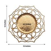 6 Acrylic 13" Floral Cutout Charger Plates - Gold CHRG_PLST0034_GOLD
