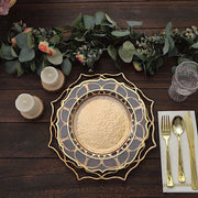 6 Acrylic 13" Floral Cutout Charger Plates - Gold CHRG_PLST0034_GOLD