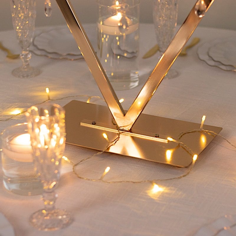 6-Arm Acrylic Grand Table Centerpiece with Candle Holders - Gold CHDLR_CAND_040_6_GOLD