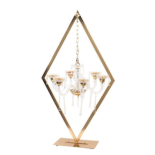 6-Arm Acrylic Grand Table Centerpiece with Candle Holders - Gold CHDLR_CAND_040_6_GOLD