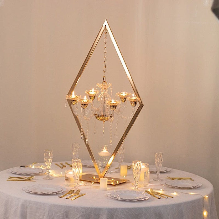 6-Arm Acrylic Grand Table Centerpiece with Candle Holders - Gold CHDLR_CAND_040_6_GOLD