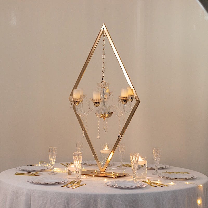 6-Arm Acrylic Grand Table Centerpiece with Candle Holders - Gold CHDLR_CAND_040_6_GOLD