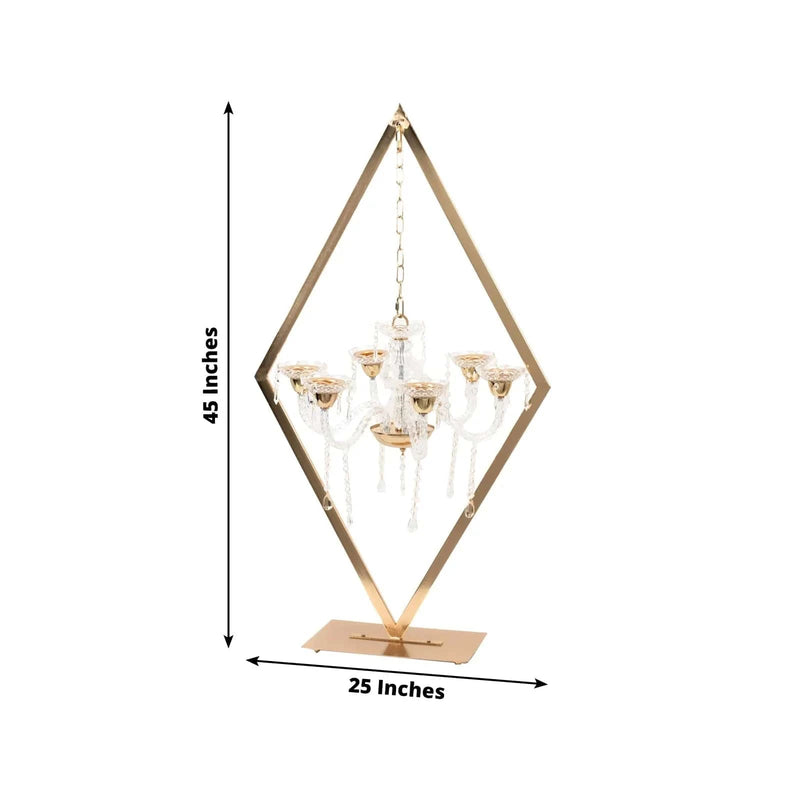6-Arm Acrylic Grand Table Centerpiece with Candle Holders - Gold CHDLR_CAND_040_6_GOLD