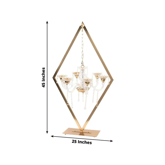 6-Arm Acrylic Grand Table Centerpiece with Candle Holders - Gold CHDLR_CAND_040_6_GOLD