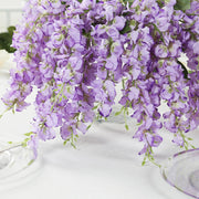 6 Artificial 21" Wisteria Silk Flowers Bushes Hanging Vines