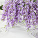 6 Artificial 21" Wisteria Silk Flowers Bushes Hanging Vines