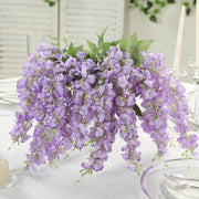 6 Artificial 21" Wisteria Silk Flowers Bushes Hanging Vines