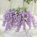 6 Artificial 21" Wisteria Silk Flowers Bushes Hanging Vines