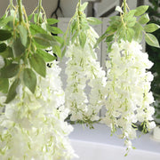 6 Artificial 21" Wisteria Silk Flowers Bushes Hanging Vines