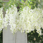 6 Artificial 21" Wisteria Silk Flowers Bushes Hanging Vines