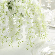 6 Artificial 21" Wisteria Silk Flowers Bushes Hanging Vines