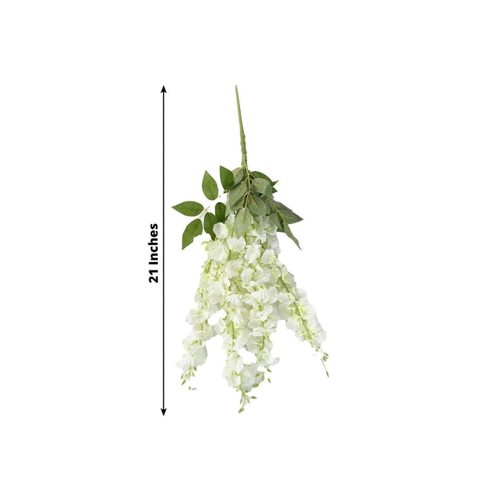 6 Artificial 21" Wisteria Silk Flowers Bushes Hanging Vines