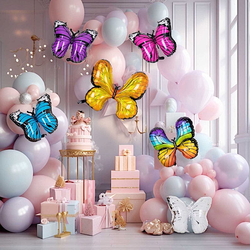 6 Butterfly Mylar Foil Balloons - Assorted BLOON_FOL0026_BUT_MIX