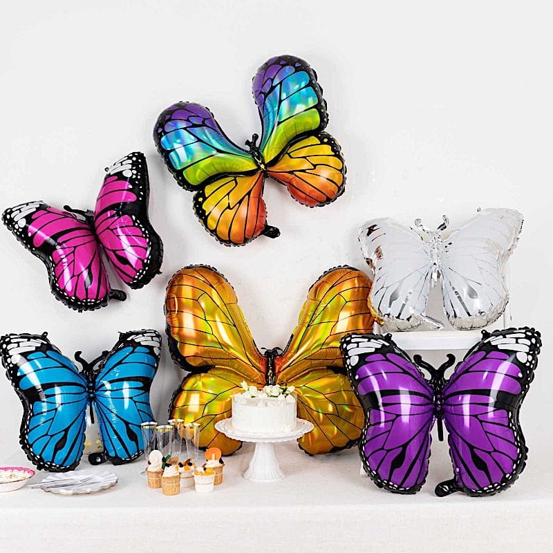 6 Butterfly Mylar Foil Balloons - Assorted BLOON_FOL0026_BUT_MIX